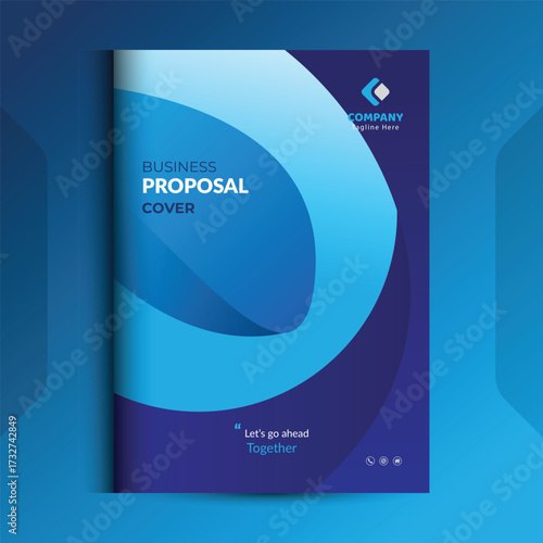 Wallpaper Mural Blue Proposal cover Design Template concepts are adept for corporate Business Torontodigital.ca