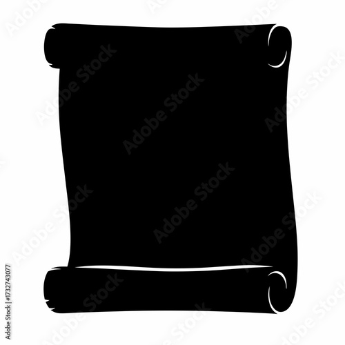 Silhouette of a blank scroll, ready for an announcement or ancient message