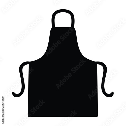 Black silhouette illustration of a cooking apron, kitchen apron, or chef apron