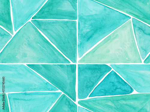 Abstract painted watercolor background. triangle shapes and geometric pattern color full