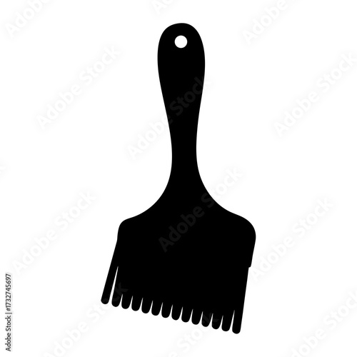 Silhouette of a Spatula Kitchen Tool Icon- Black silhouette icon of a kitchen spatula with handle, representing cooking utensil, kitchenware, food preparation, or culinary tools