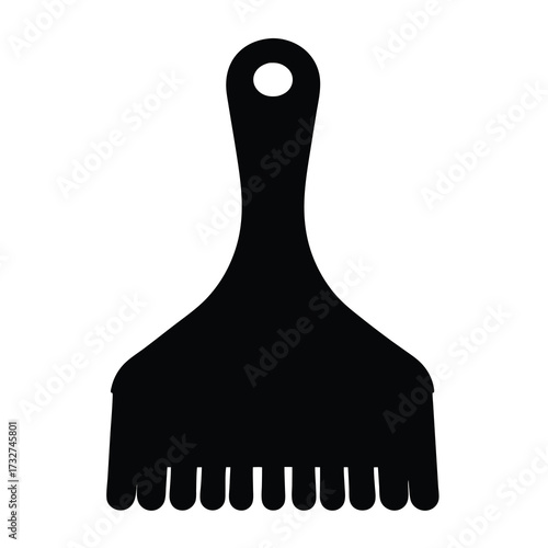 Silhouette of a Spatula Kitchen Tool Icon- Black silhouette icon of a kitchen spatula with handle, representing cooking utensil, kitchenware, food preparation, or culinary tools