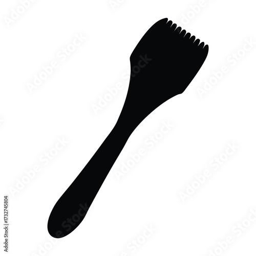 Silhouette of a Spatula Kitchen Tool Icon- Black silhouette icon of a kitchen spatula with handle, representing cooking utensil, kitchenware, food preparation, or culinary tools