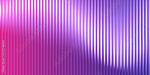 Glass prism texture background with vertical light dispersion. Refracted beams create glossy translucent effect with metallic reflections and soft highlights. Elegant realistic vector illustration.