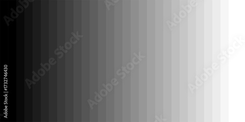 Line background. Vertical gradient pattern with smooth transition from black to white. Subtle striped texture with depth and dimension for modern, minimalist, tech designs. Vector illustration.