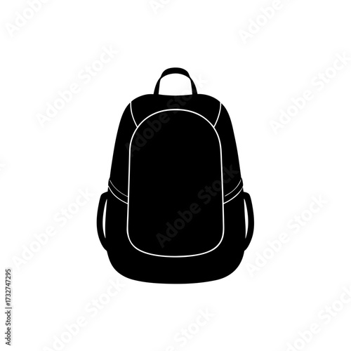 backpack icon black silhouette vector illustration on transparent background