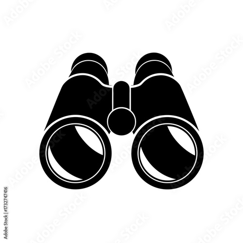binoculars icon black silhouette vector illustration on transparent background