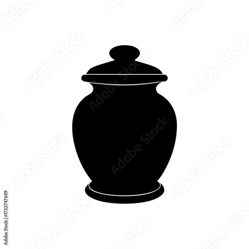 candy jar icon black silhouette vector illustration on transparent background