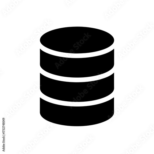 database icon black silhouette vector illustration on transparent background