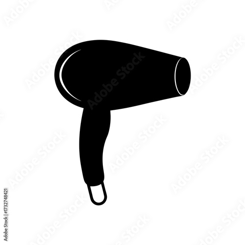 hair dryer icon black silhouette vector illustration on transparent background