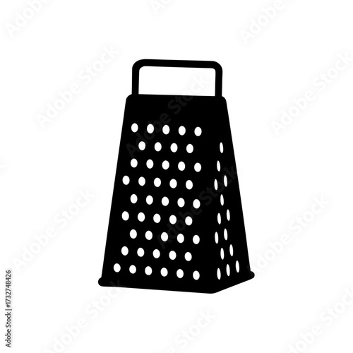grater icon black silhouette vector illustration on transparent background