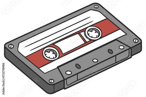 Retro cassette tape capturing nostalgic audio memories and vintage music vibes for your creative projects.