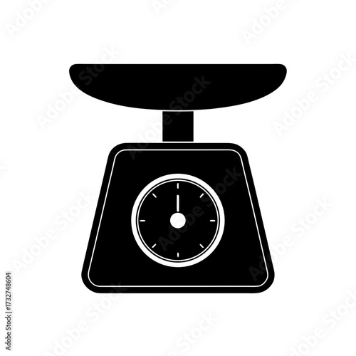 kitchen scale icon black silhouette vector illustration on transparent background