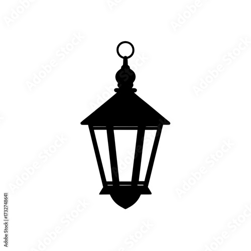 lantern icon black silhouette vector illustration on transparent background
