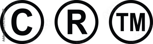 Copyright symbol, trademark symbol, registered trademark, legal protection, intellectual property, branding, icon, logo, rights, secure, design, graphic, minimal, ownership, content, identity, law