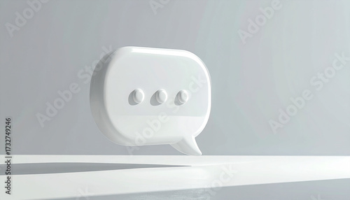 Blank canvas of expression 3d white speech bubble pin
1