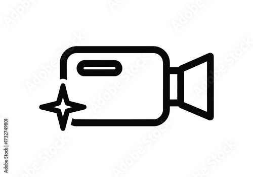 Vector art of video camera icon in line style