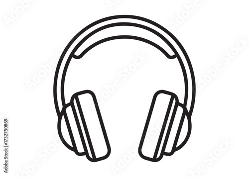 Headphones line art vector