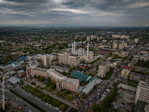Wallpaper Mural Aerial Shot of Mosque near Central Square in Bishkek Torontodigital.ca