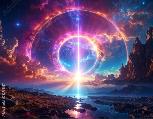 Celestial Gateway - A Vibrant Portal to Another Dimension.