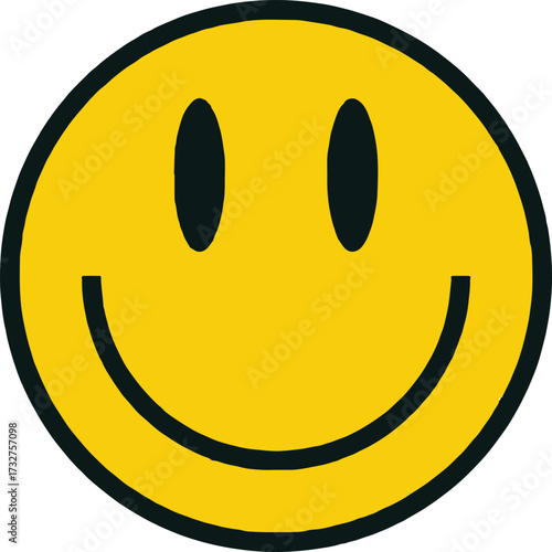 Simle Yellow face icon on a transparent background, vector flat design and digital illustration 