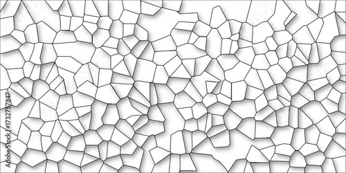 Abstract Voronoi Pattern Background with Black Outlines and Soft Shadows on White texture geometric