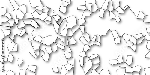 Black Outline Geometric Polygonal Network with Soft Shadows on a Clean White Background vector illustration