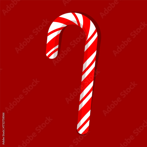 Christmas candy red and white sugar cane