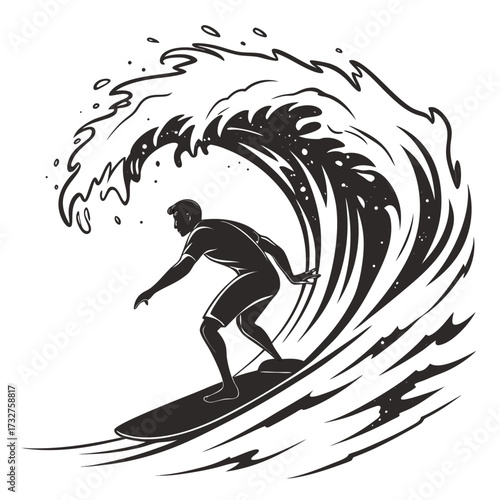 surfer silhouette vector