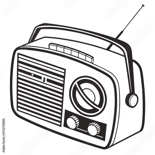 retro radio vector illustration