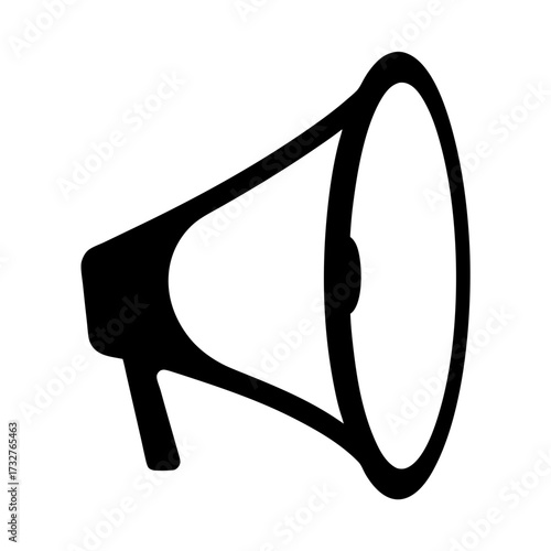 Black and white illustration of a megaphone for announcements or shouting