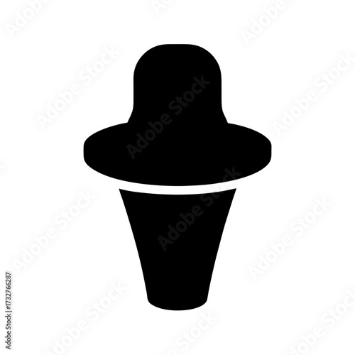 Simple Black Silhouette of a FunnelShaped Ice Cream Cone Dessert Icon