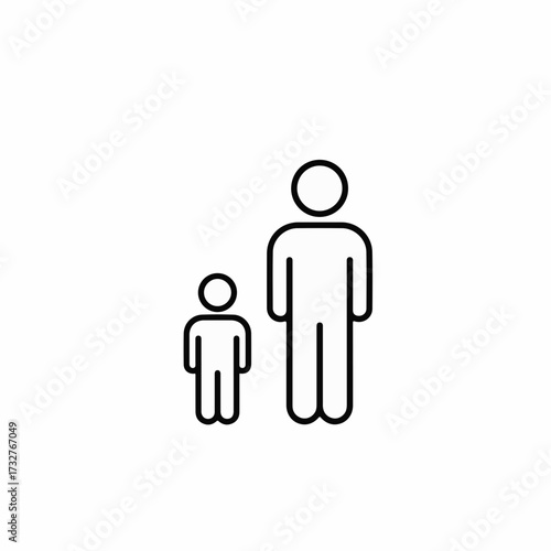 Iconic representation of adult and child figures showing scale comparison