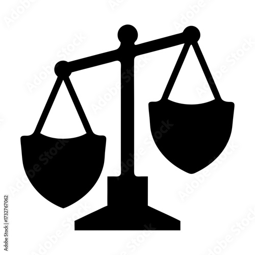 Stylized Scale of Justice Silhouette Representing Law and Balance Concept