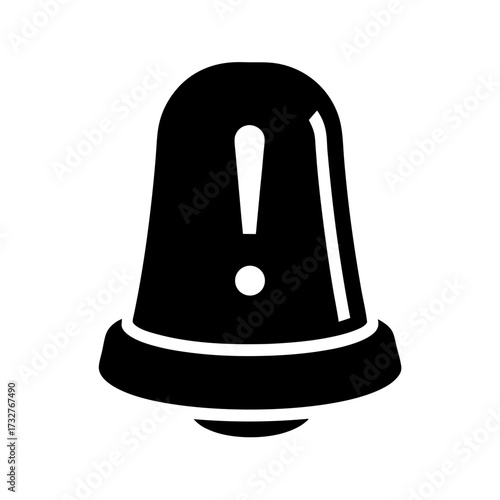 Emergency alert siren with exclamation mark indicating immediate danger sign