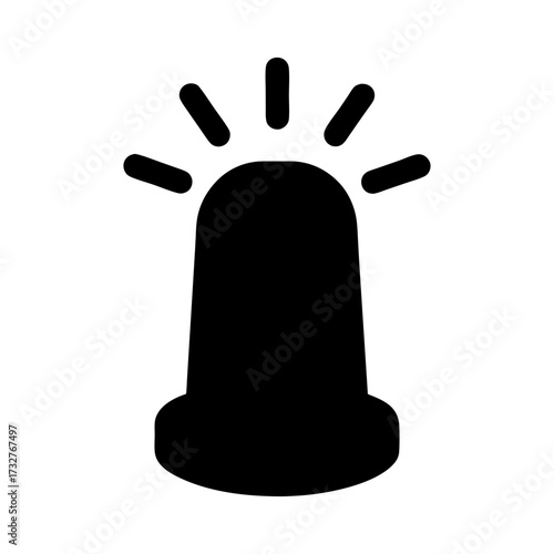 Black Silhouette Emergency Alert Beacon Symbolizing Safety and Response in Critical Situations