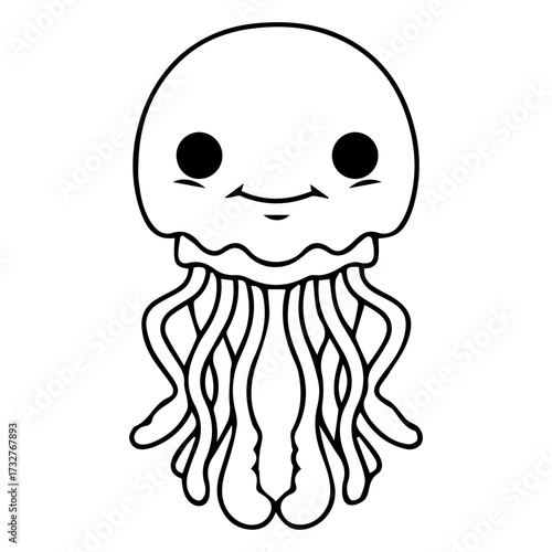 Smiling Jellyfish Cartoon