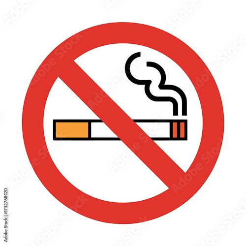 Prohibition of Smoking A Symbol Against Tobacco Use for Health and Awareness Campaigns 