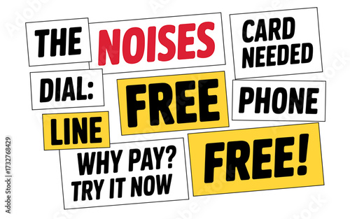 Free Phone Line Promotion A visual advertising with bold typography and messaging to attract customer