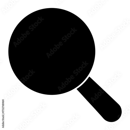 A Simple Black and White Magnifying Glass Icon for Search and Discovery