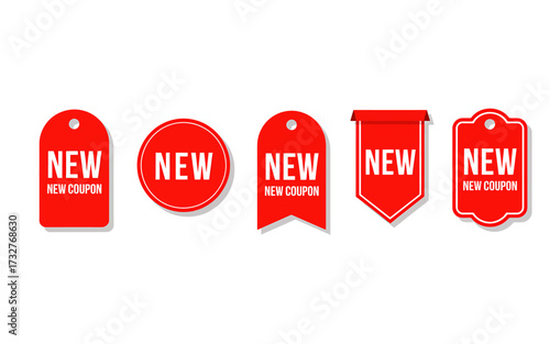 Bright Red Coupon Tags Attract Attention with New Deals and Savings
