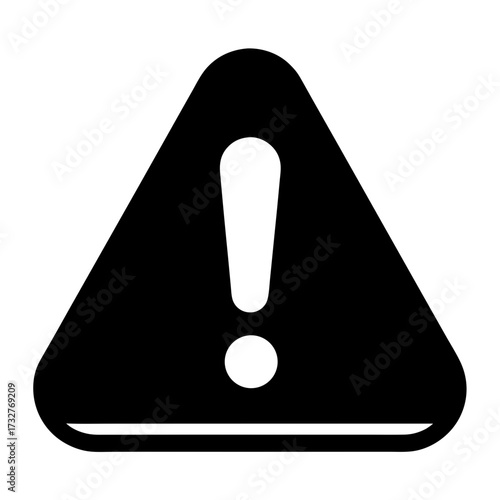 Warning sign with exclamation mark in triangle and a line below