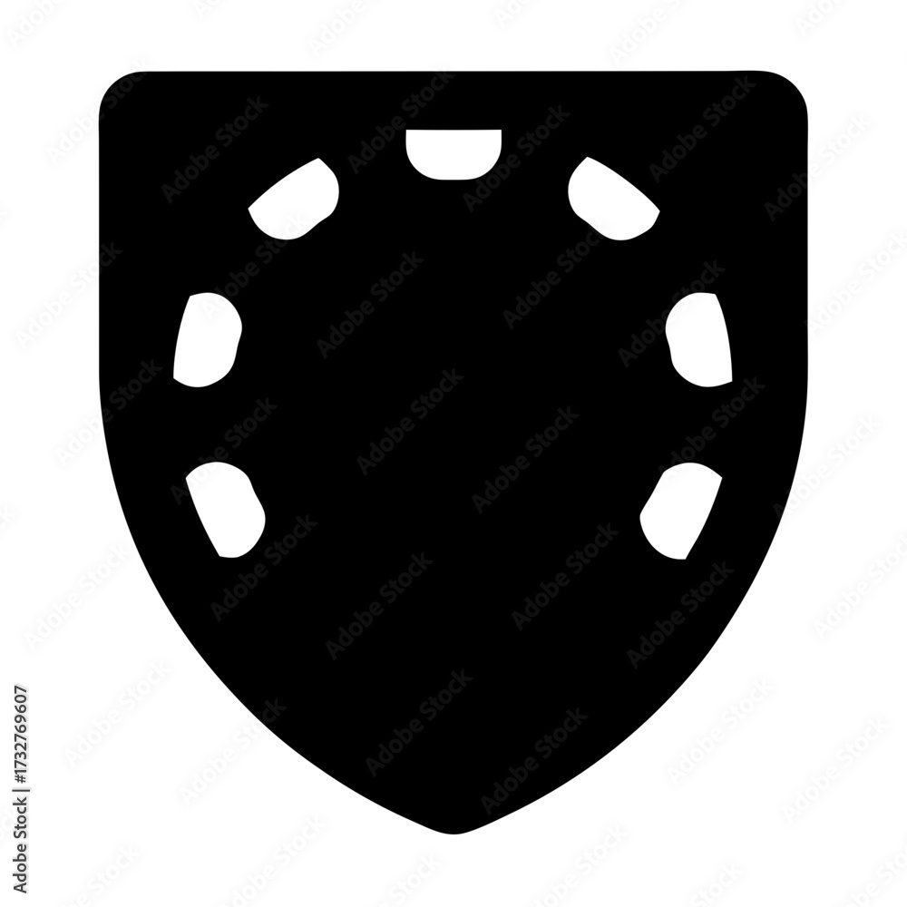Fototapeta premium Heraldic shield with annulets in orle, a design of classic symbolism