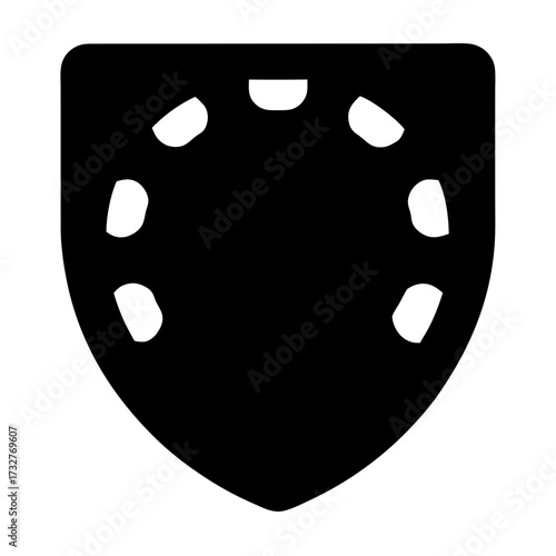 Heraldic shield with annulets in orle, a design of classic symbolism