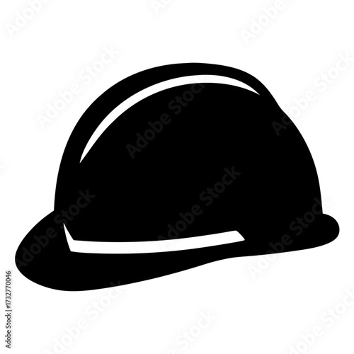 Black silhouette of a hard hat offering safety in construction zones