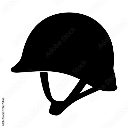 Black silhouette of a safety helmet for horse riding sports activity