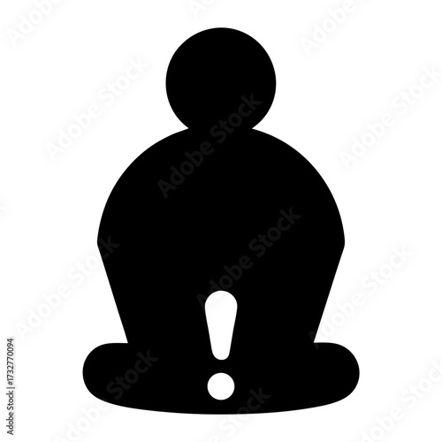 Abstract warning symbol with an exclamation mark on black background image