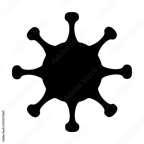 Black silhouette depiction of a virus or bacteria like pathogen cell