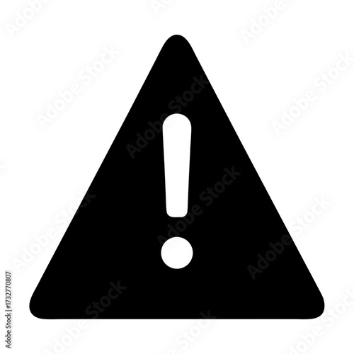 Black Triangle Warning Sign with Exclamation Point Indicates Potential Hazard