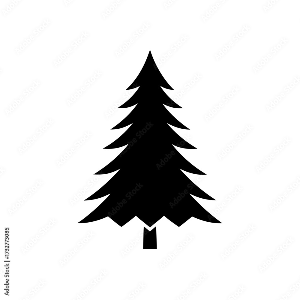 Obraz premium Stylized Pine Tree Icon